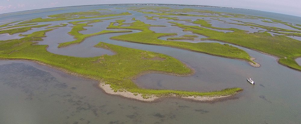 This is an aerial view of one of NOAA's Sentinel Sites. This Cooperative includes at least one National Estuarine Research…