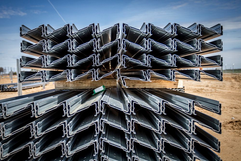 Racking is ready to be installed at the 2MW CoServ Solar Station in Krugerville, Texas. Original public domain image from…