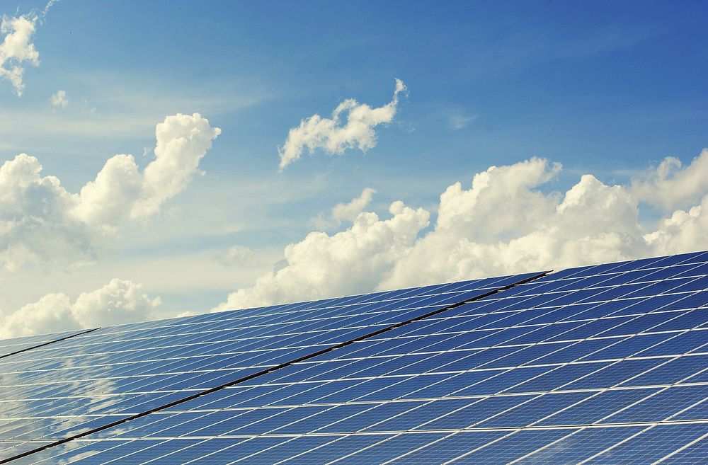 Solar panels, renewables. Original public domain image from Flickr