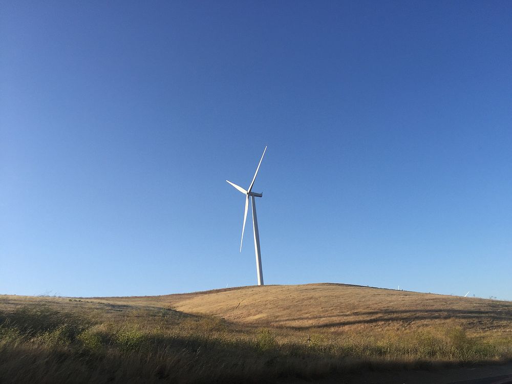 Wind turbine, renewables. Original public domain image from Flickr