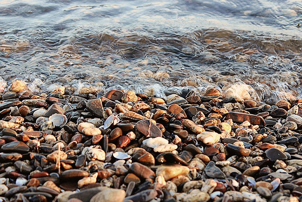 Pebble beach. Free public domain CC0 photo.