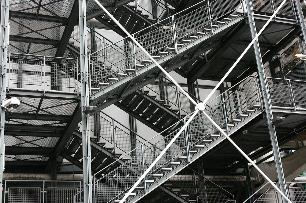Staircase in gray. Free public domain CC0 image.