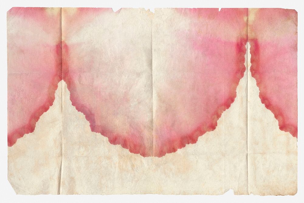 Watercolor stained paper mockup, ephemera collage element, vintage design psd