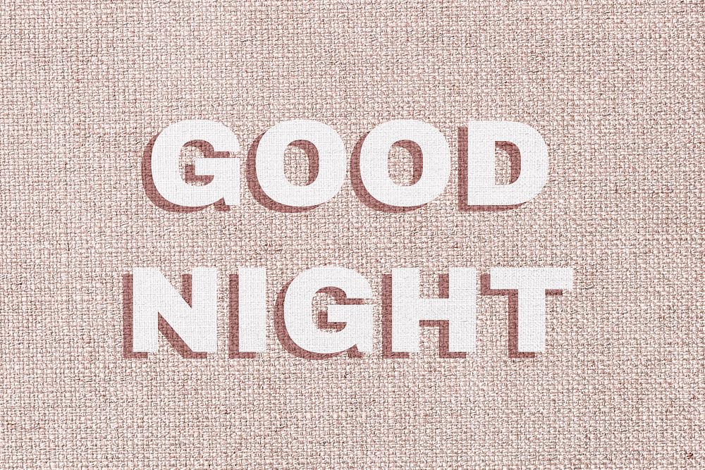 Psd Good night bedtime word typography font 