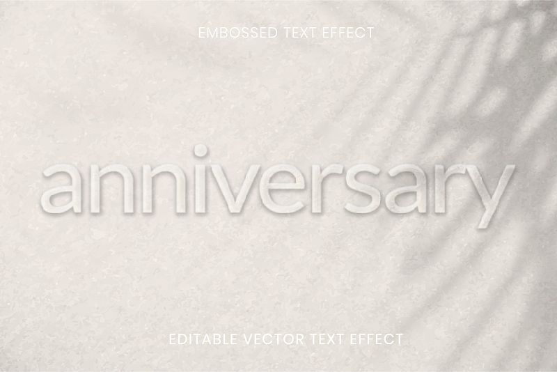 Word embossed editable vector text effect on beige