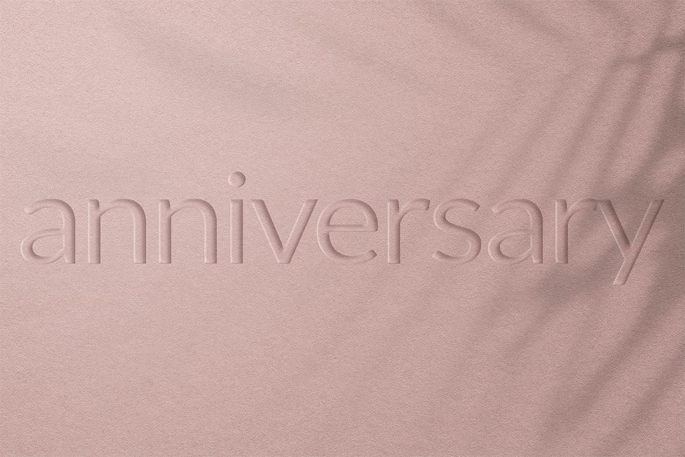 Anniversary embossed font psd typography