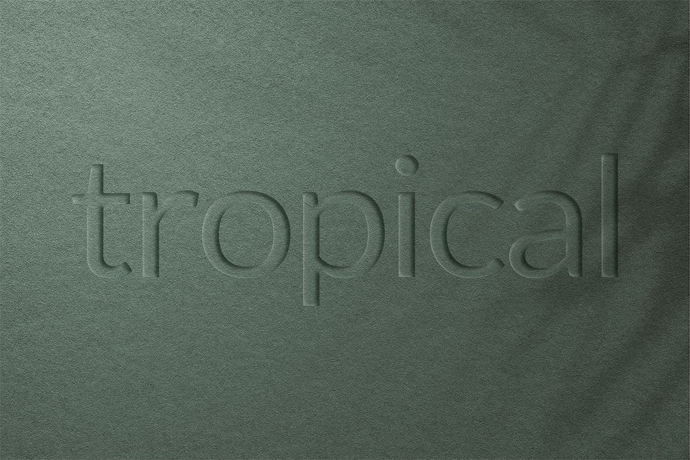 Word tropical embossed font psd typography