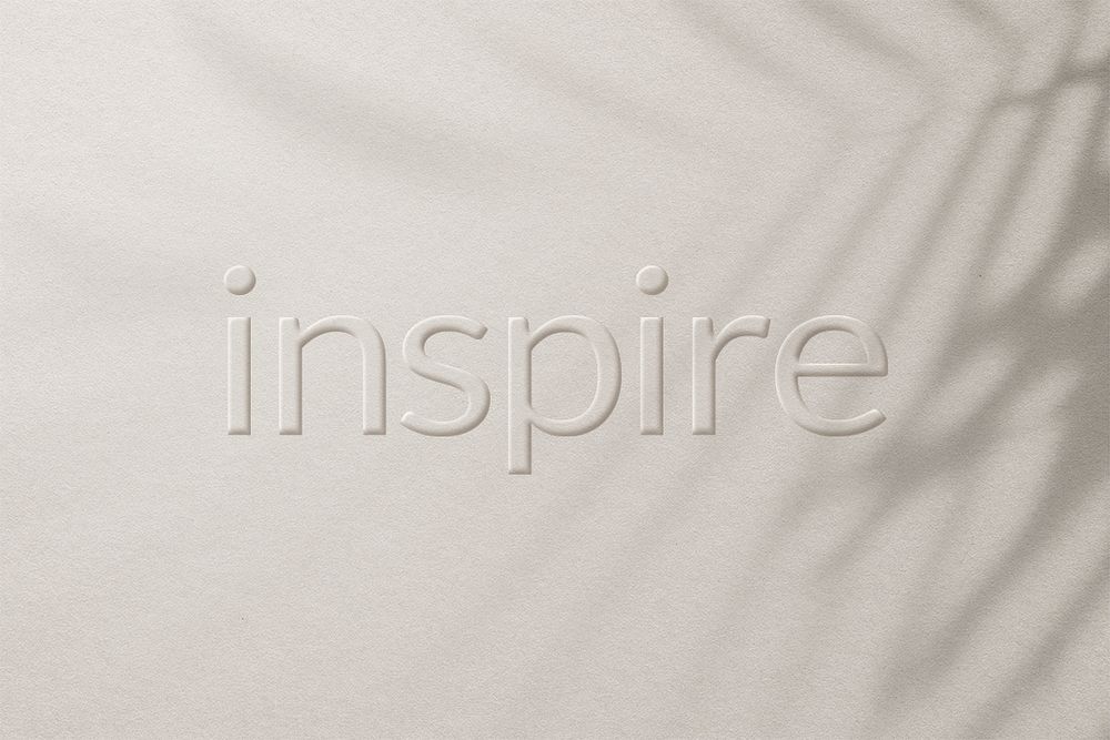 Word inspire embossed font typography psd