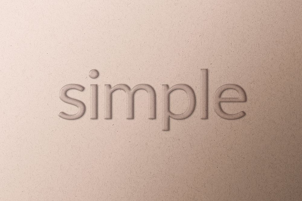 Simple emboss typography psd on paper texture