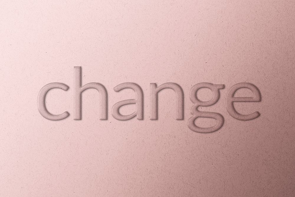 Change emboss typography psd on paper texture