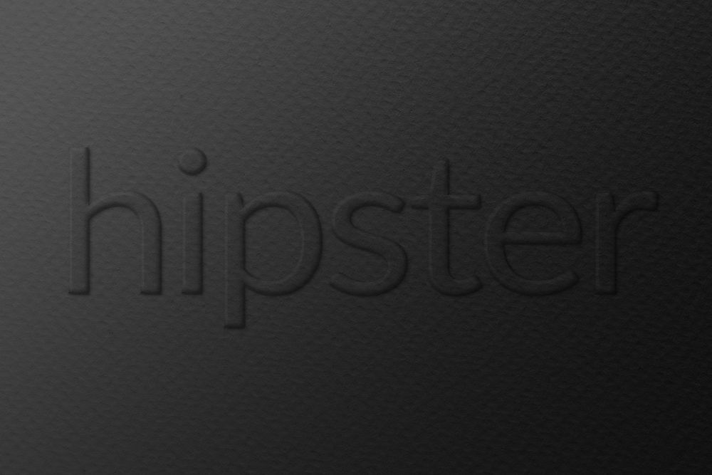 Hipster emboss typography psd on paper texture