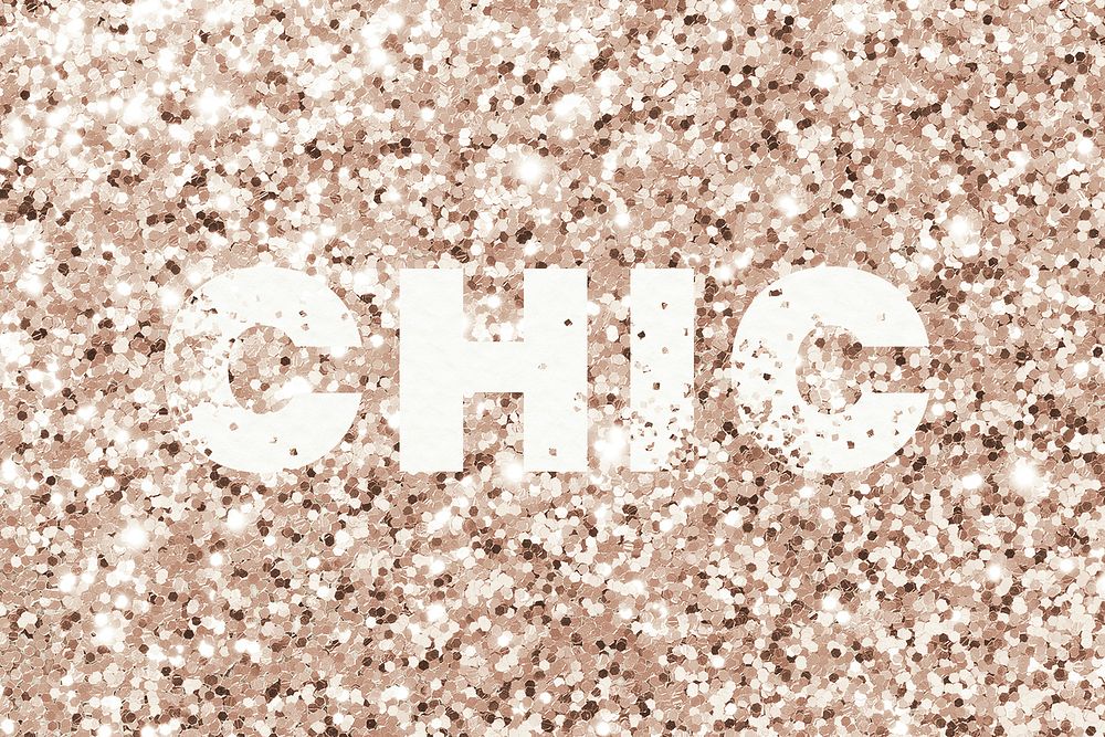Gold glitter chic typography text