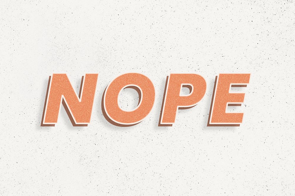 Word nope psd retro lettering shadow typography