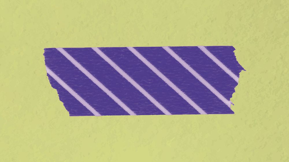 Stripe washi tape clipart, purple pattern design vector