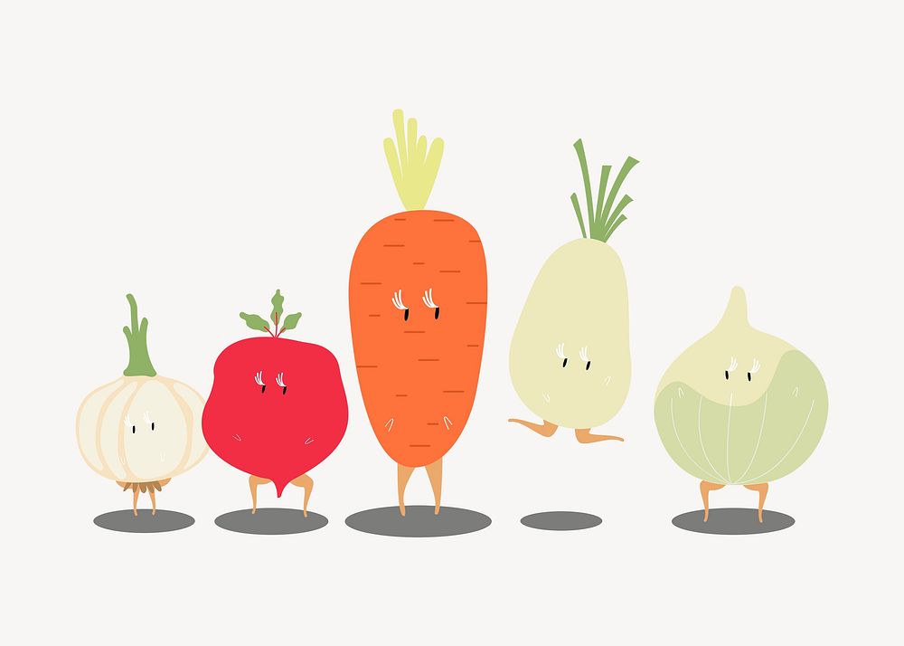 Healthy ingredients sticker, vegetables illustration psd