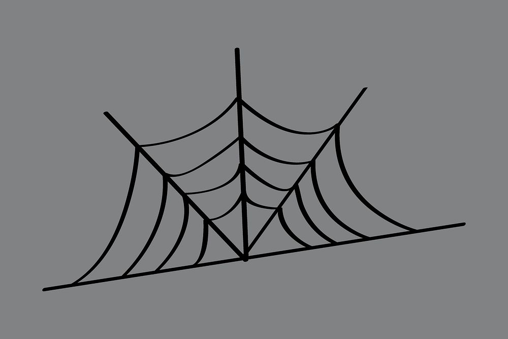 Spider-web doodle sticker, Halloween celebration vector
