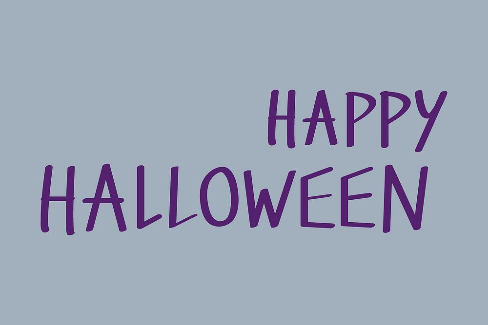Happy Halloween typography sticker, celebration doodle vector