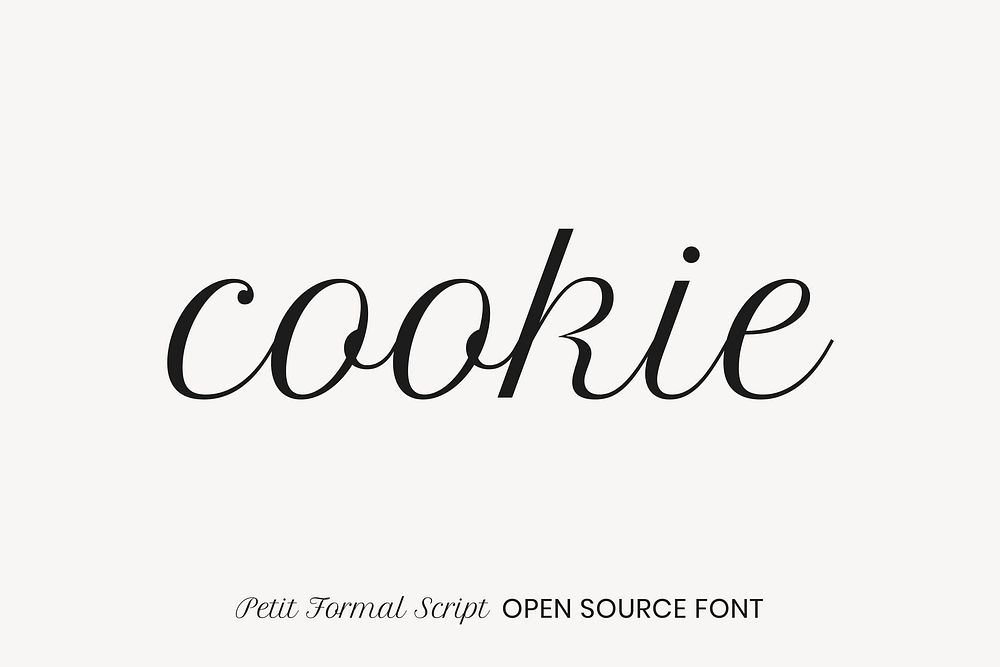 Petit Formal Script open source font by Impallari Type