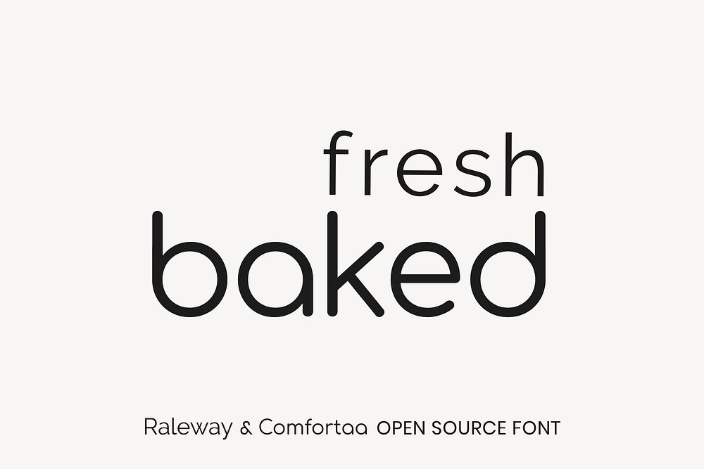 Raleway & Comfortaa open source font by Matt McInerney, Pablo Impallari, Rodrigo Fuenzalida and Johan Aakerlund