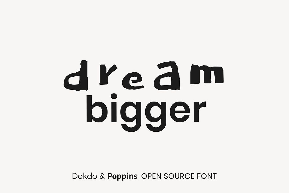 Dokdo & Poppins open source font by FONTRIX, Indian Type Foundry and Jonny Pinhorn 
