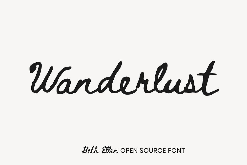 Beth Ellen open source font by Rob Jelinski, Alyson Fraser Diaz