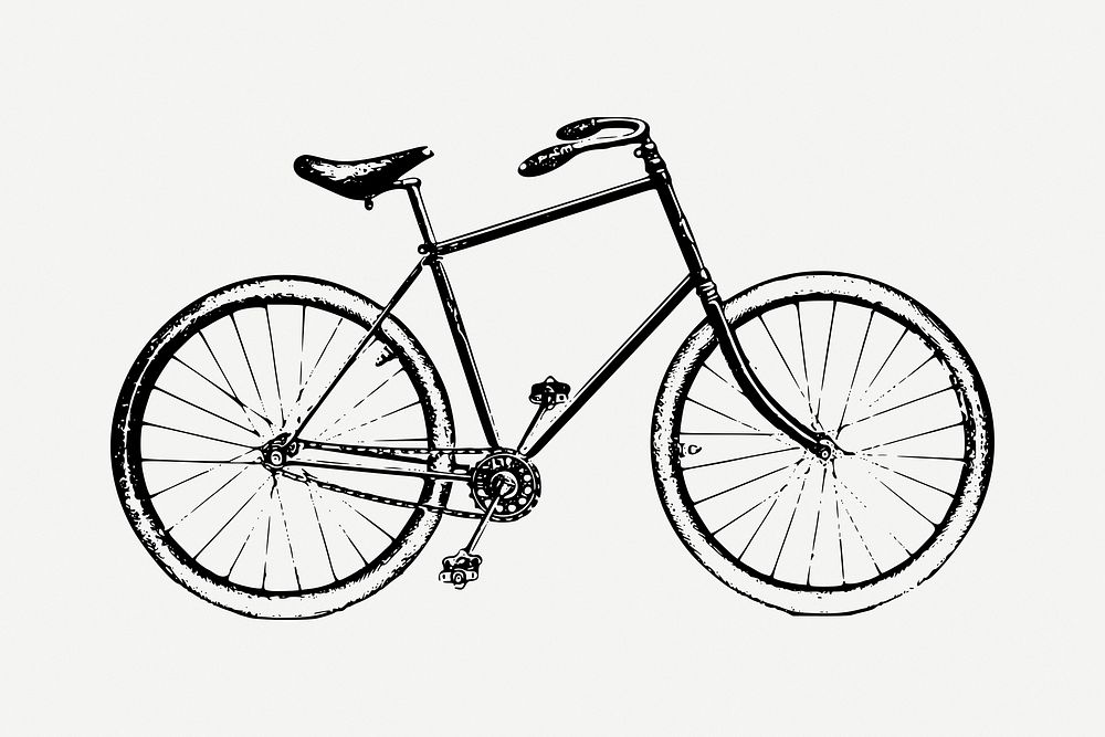 Bicycle, transportation illustration psd. Free public domain CC0 graphic