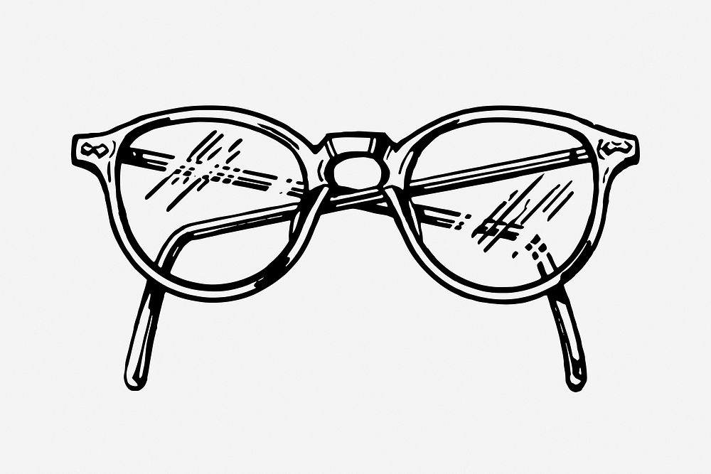Vintage eyeglasses, headwear accessory illustration. Free public domain CC0 graphic