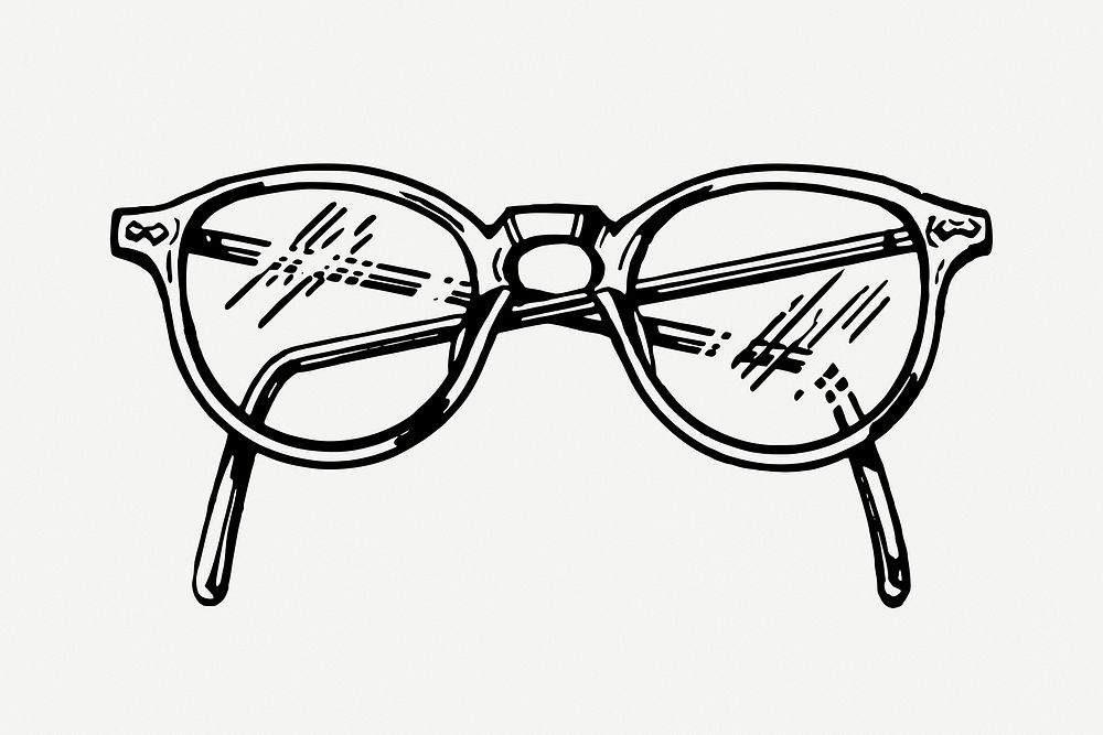 Vintage eyeglasses clipart, accessory illustration psd. Free public domain CC0 graphic