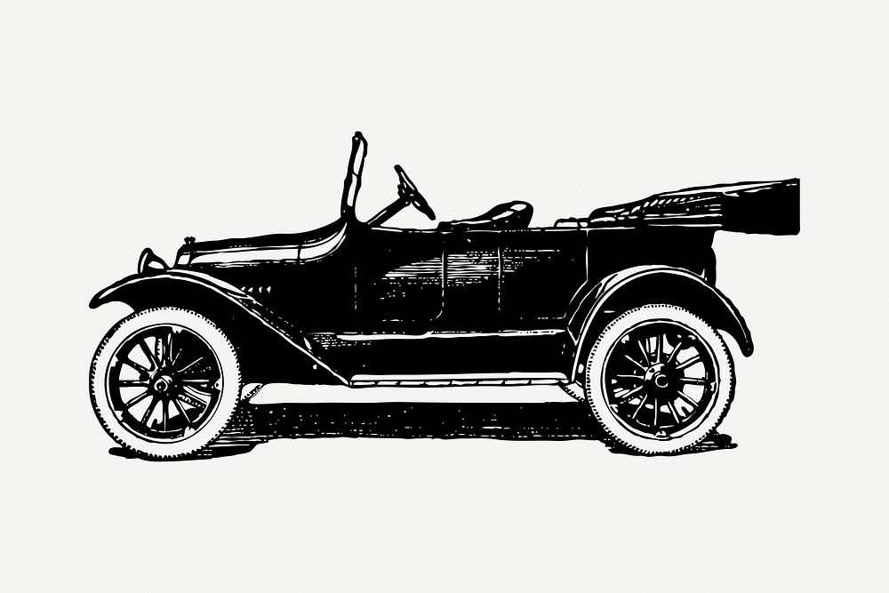 Classic car, Chevrolet Four Ninety, transportation illustration psd. Free public domain CC0 graphic