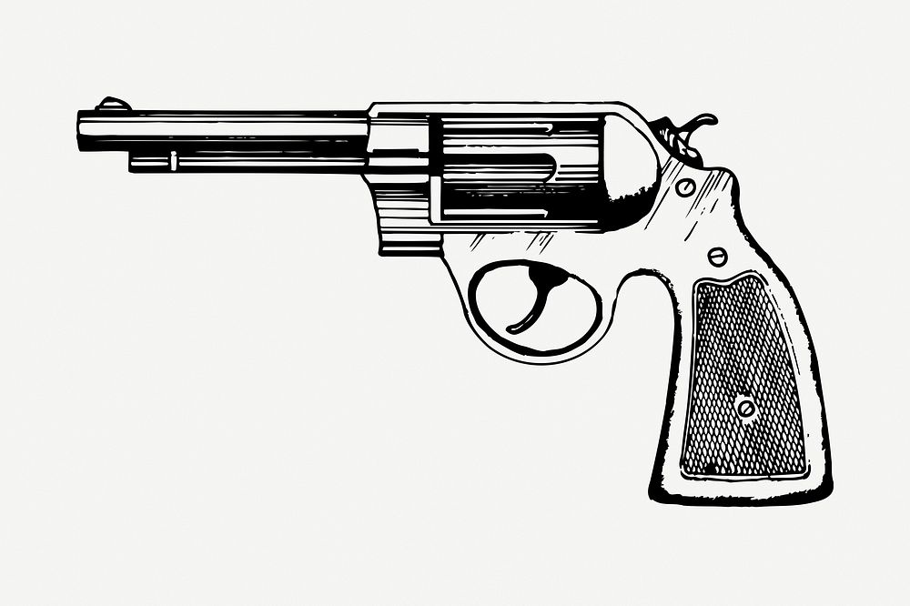 Old gun drawing, vintage illustration psd. Free public domain CC0 image.