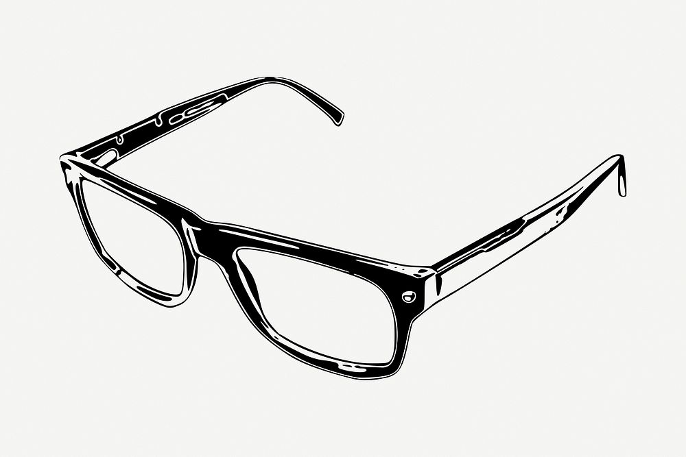 Cool glasses drawing, vintage illustration Free PSD rawpixel