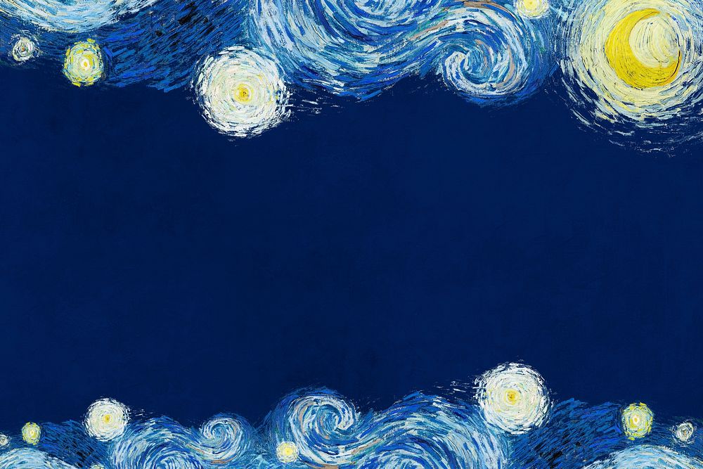 Van Gogh-inspired The Starry Night background, vintage painting psd