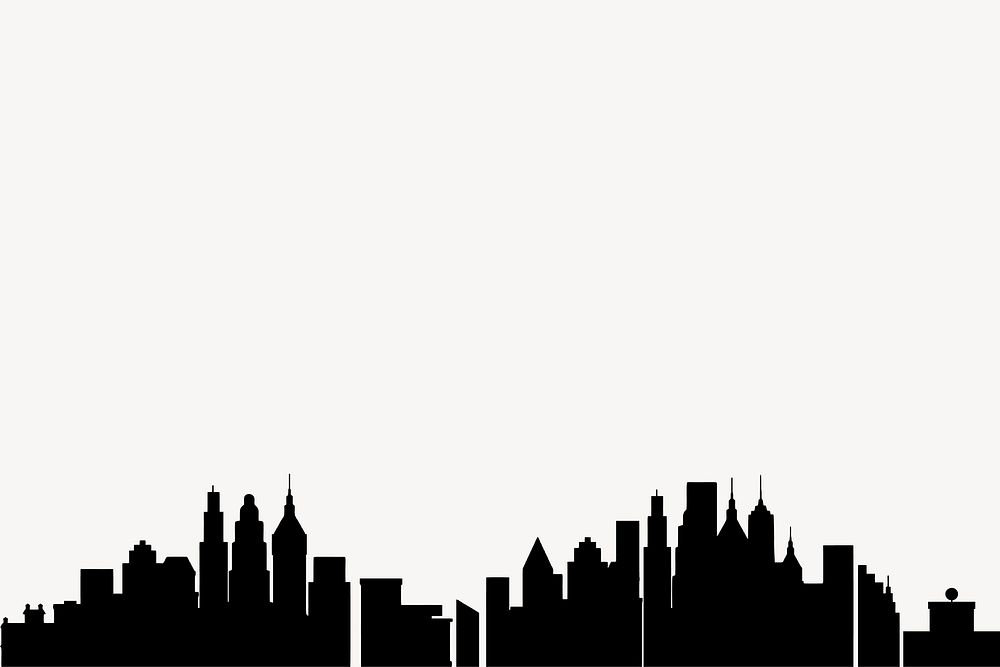 Cityscape silhouette border. Free public domain CC0 image.