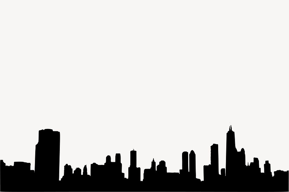 Cityscape silhouette border . Free public domain CC0 image.
