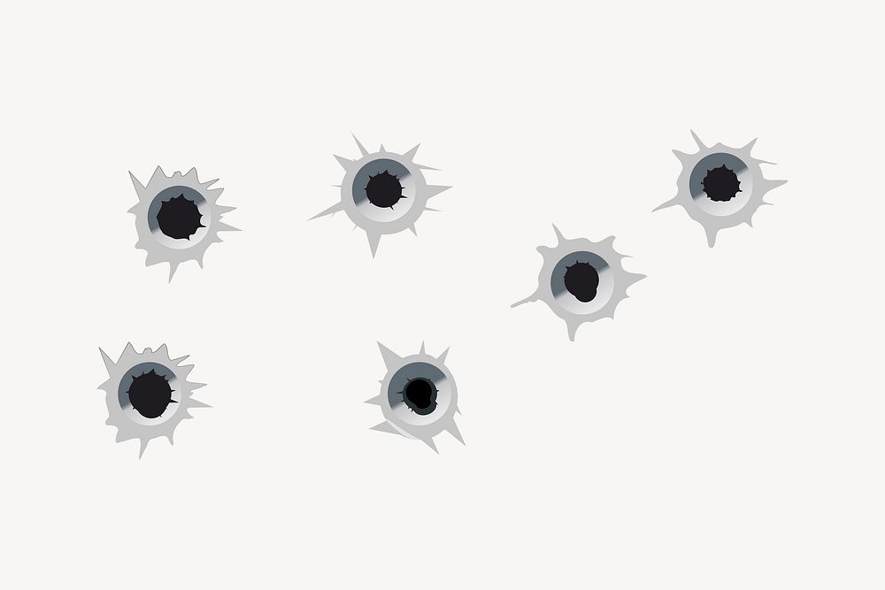Bullet holes clipart, shotgun illustration vector. Free public domain CC0 image.
