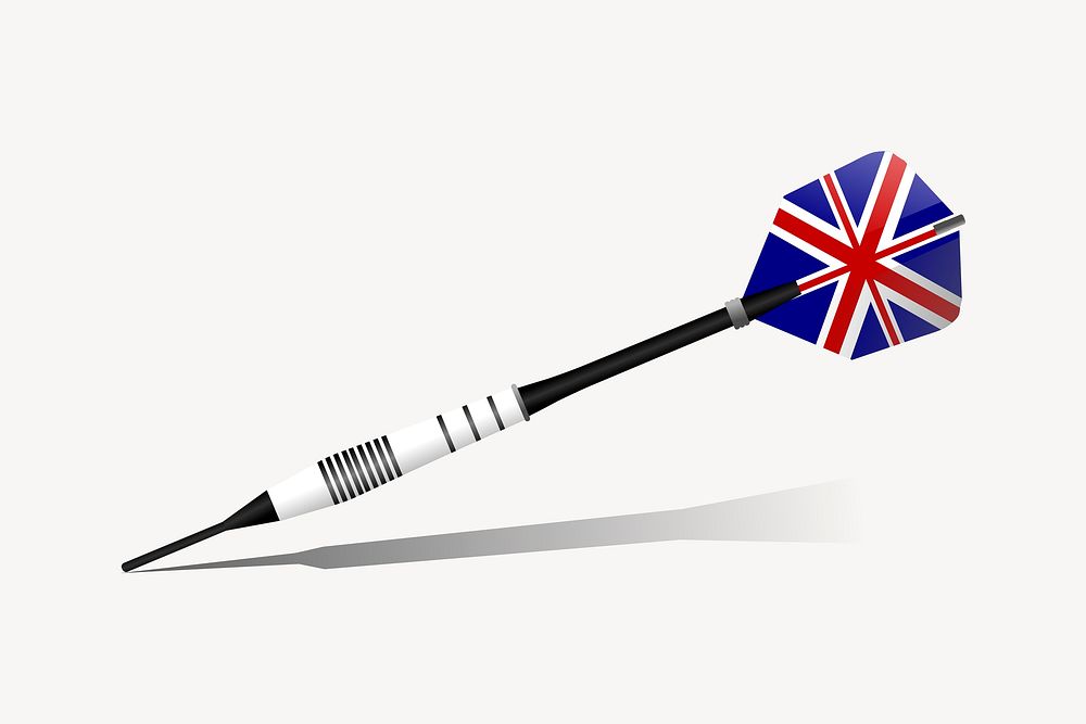 UK flag dart clipart, sport equipment. Free public domain CC0 image.