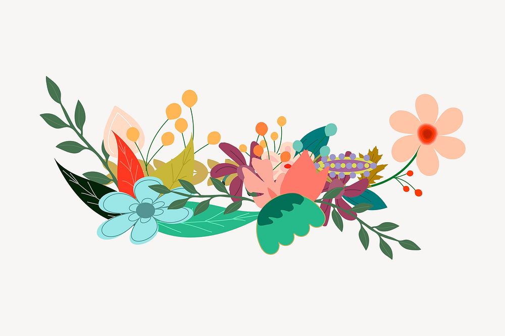 Flower border clipart, nature illustration vector. Free public domain CC0 image.