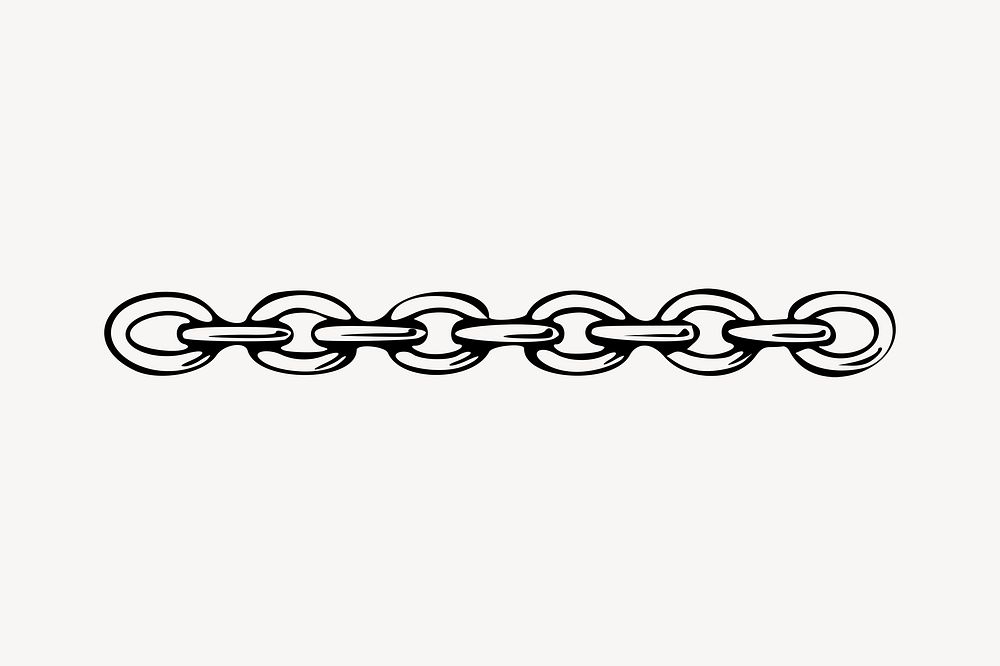 Chain clipart, vintage object drawing. Free public domain CC0 image.