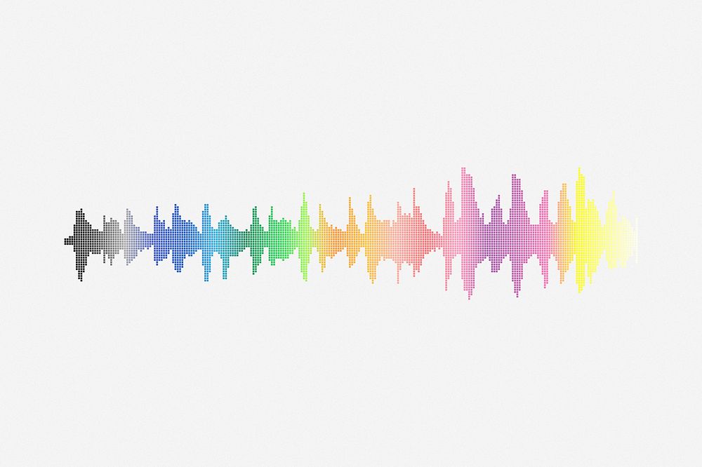 Colorful pixelated sound wave background. Free public domain CC0 image.