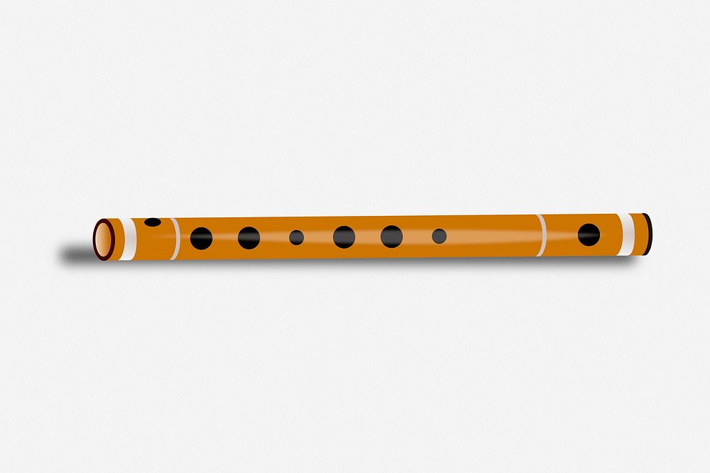 Bamboo flute instrument clipart illustration. Free public domain CC0 image.