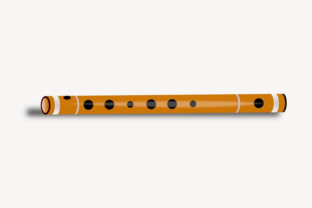 Bamboo flute instrument clipart, illustration vector. Free public domain CC0 image.