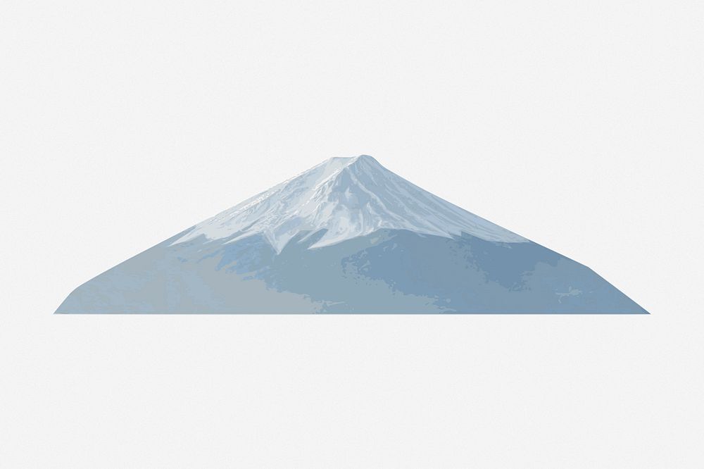 Mount Fuji, nature hand drawn illustration. Free public domain CC0 image.