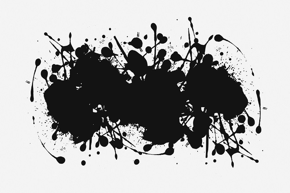 Black abstract art, white background. Free public domain CC0 image.