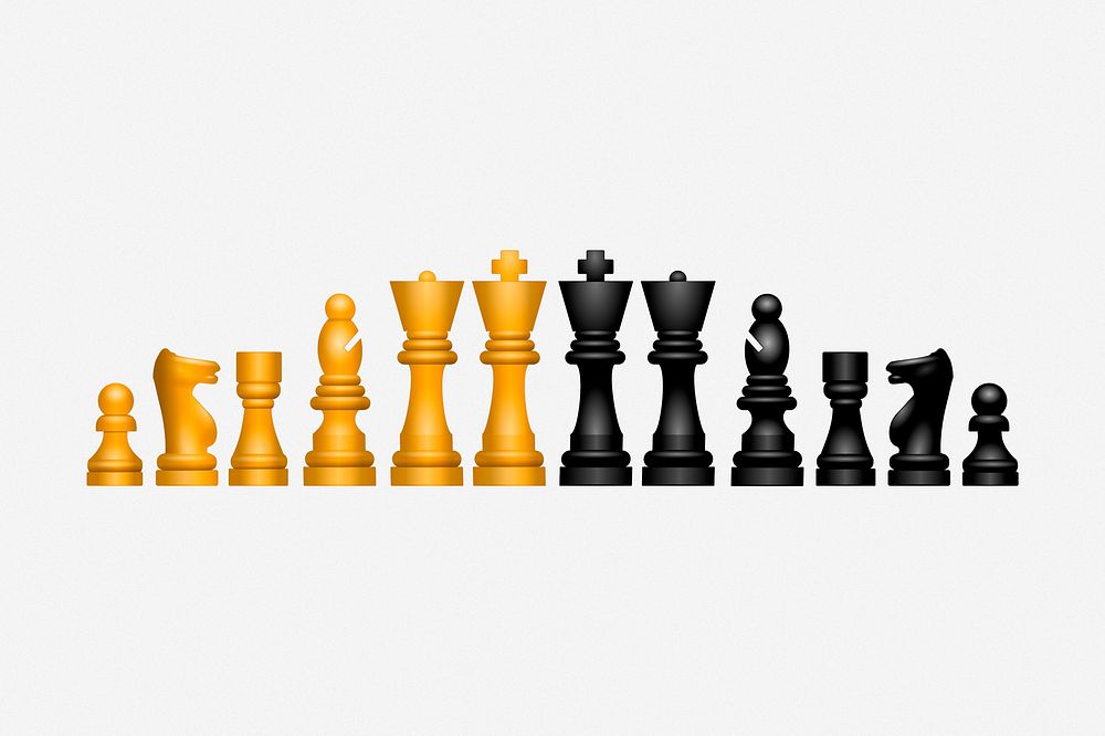 Chess pieces clipart illustration. Free public domain CC0 image.