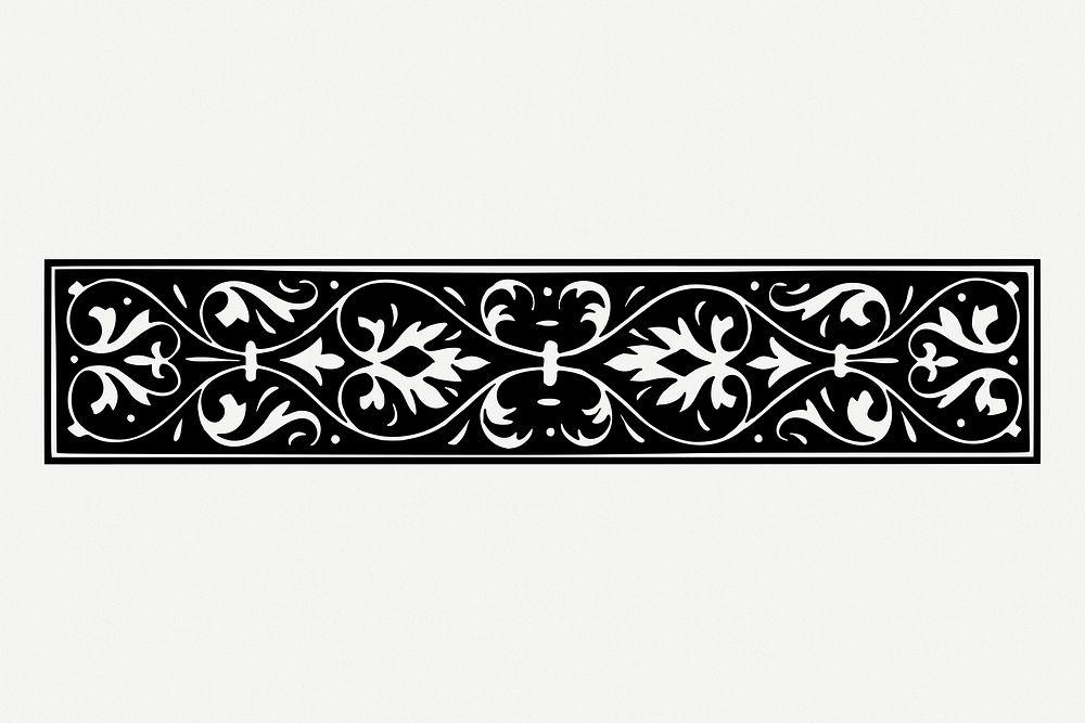 Leaf ornament border, vintage divider psd. Free public domain CC0 image.