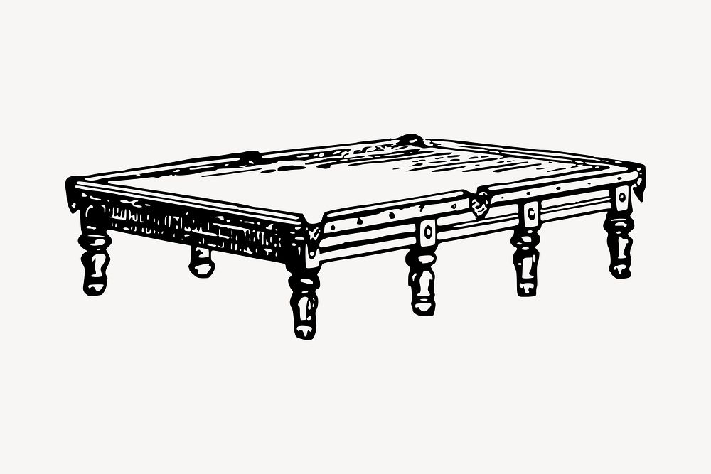 Snooker table clipart, vintage sport illustration vector. Free public domain CC0 image.