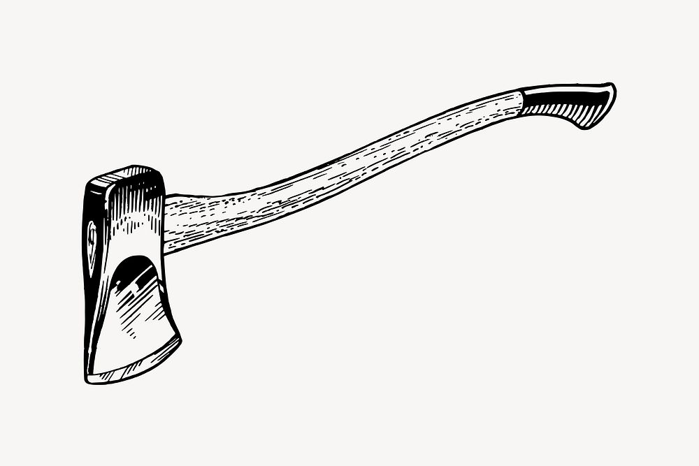 Axe clipart, vintage farming tool illustration vector. Free public domain CC0 image.