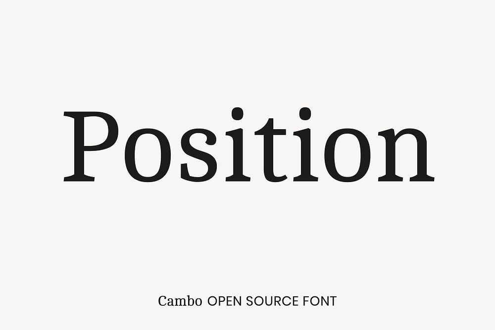 Cambo open source font by Huerta Tipográfica