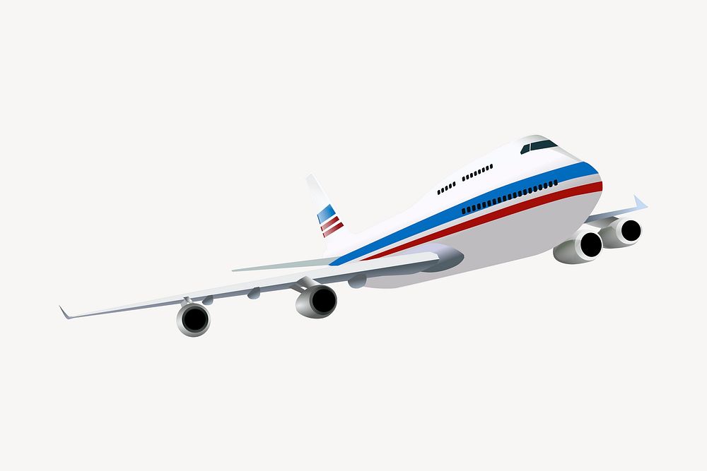 Flying airplane clipart, illustration vector. Free public domain CC0 image.
