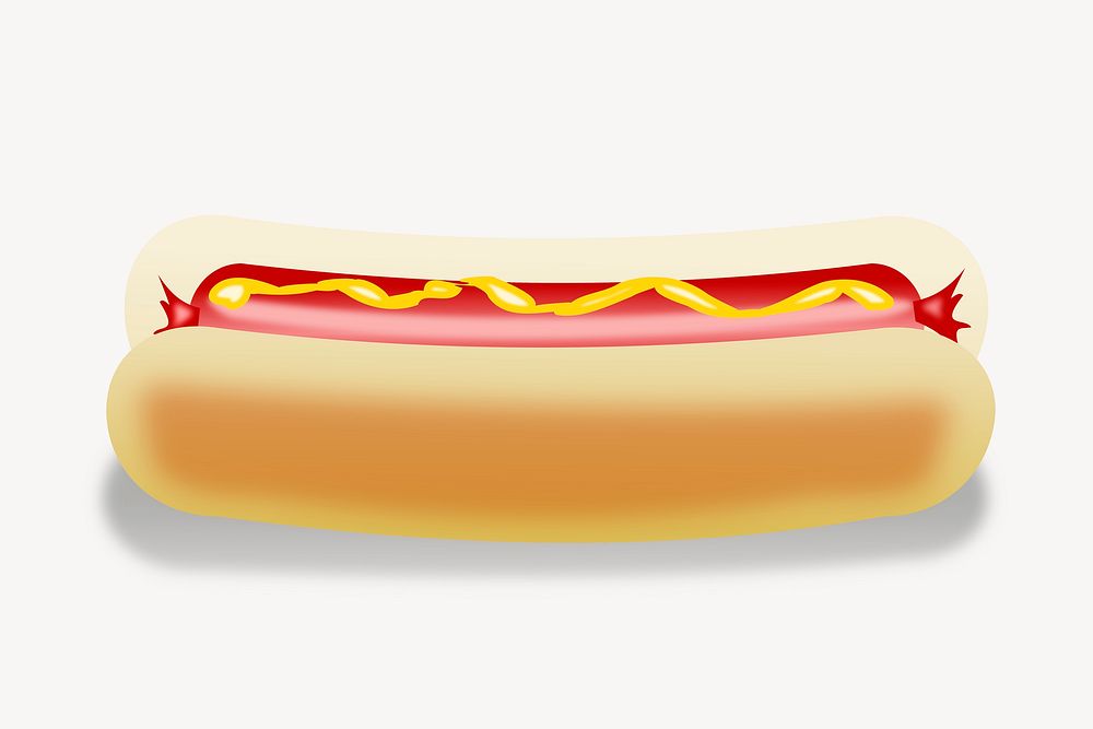 Hotdog clipart, collage element illustration psd. Free public domain CC0 image.